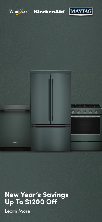 New Years Savings Up to $1200 Off Whirlpool Kitchenaid Maytag