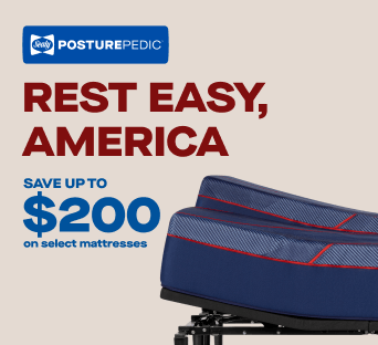 Posturepedic Rest easy, America save up to $200 on select mattressess