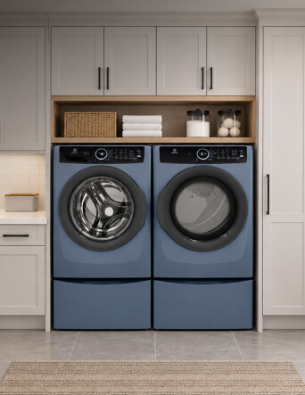 Laundry pair set between two cabinets