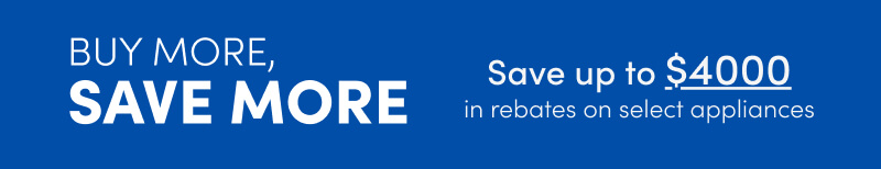 Buy more save more save up to $4000 in rebates on select appliances