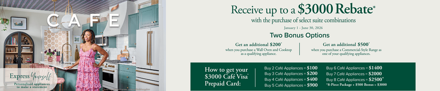 Cafe Distinct By Design Express Your Self Receive up to $3000 Rebate with purchase of select suite combinations.