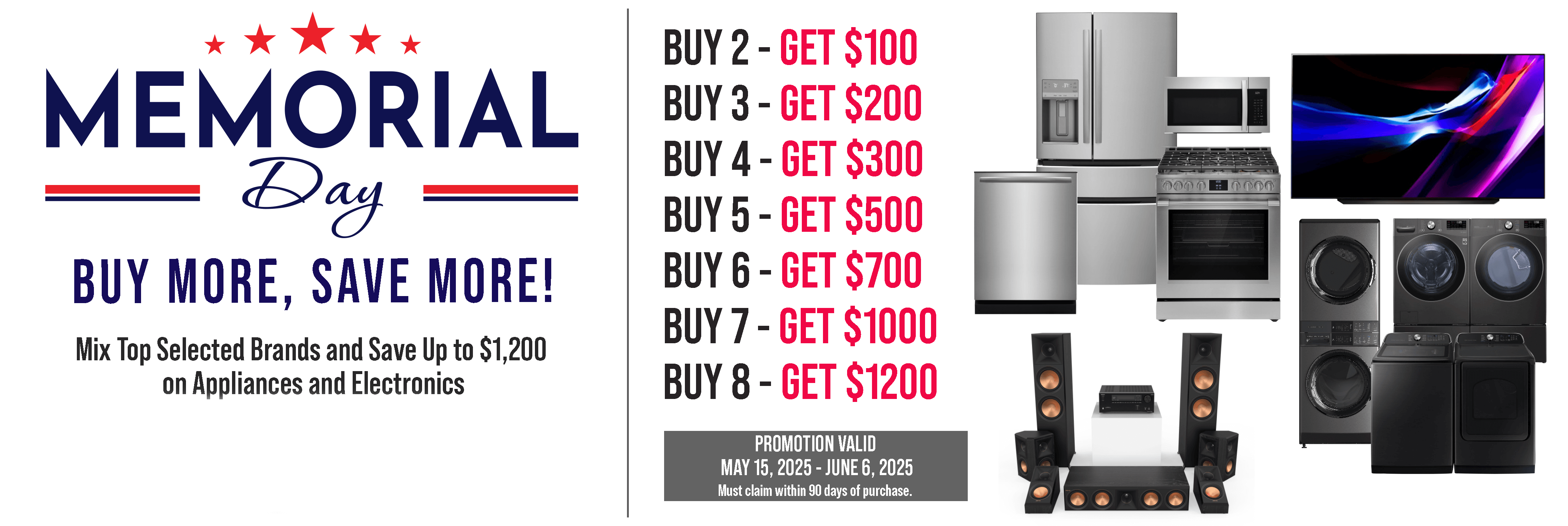Electronic Express Memorial Day 2025 Rebates Header Banner