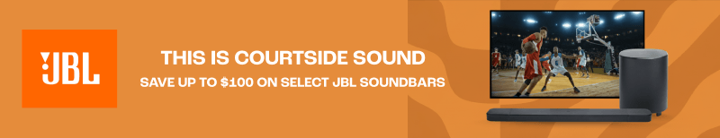 This is courtside sound save up to $100 on select JBL soundbars Dolby Atmos