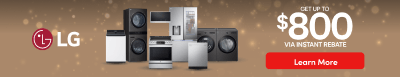 LG Buy More Save More get up to $800 via instant rebate plus 2 year warranty on select LG appliances via the ThinQ app