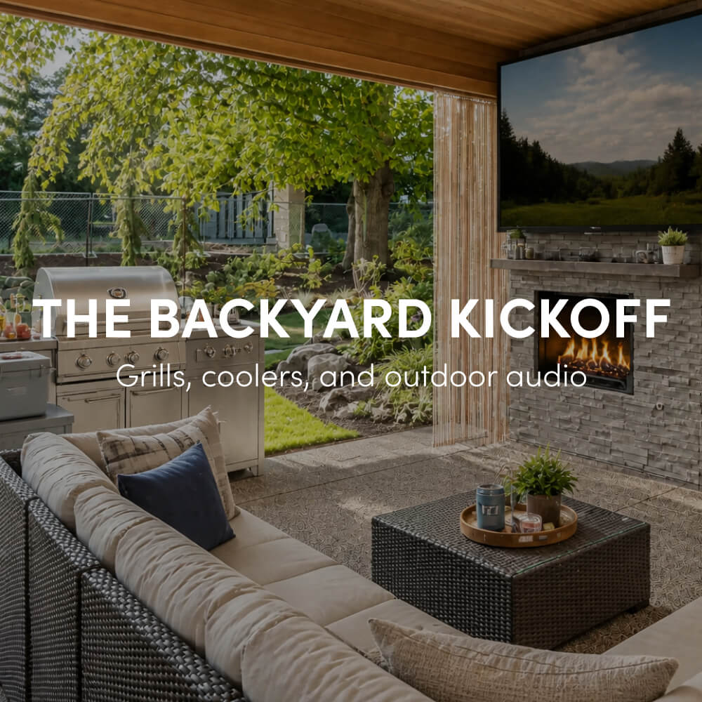 The Backyard Kickoff Grills, coolers, and outdoor audio