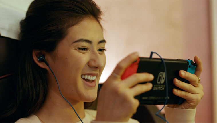 Nintendo Joycon Woman Playing
