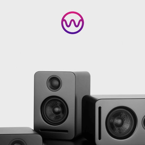 WiSA logo with stereo system