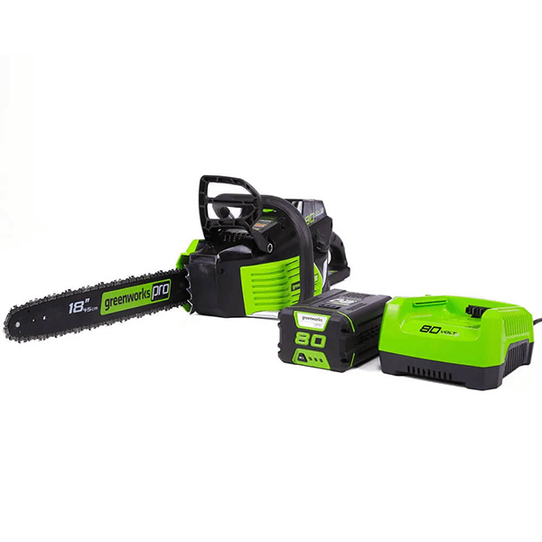 Greenworks 18 inch Pro 80V Brushless Chainsaw w/ 2.0 AH Battery