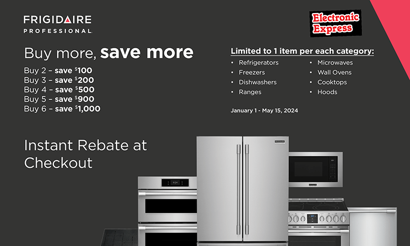 Save $500 Instantly on Frigidaire Professional Kitchen Packages Rebates Image