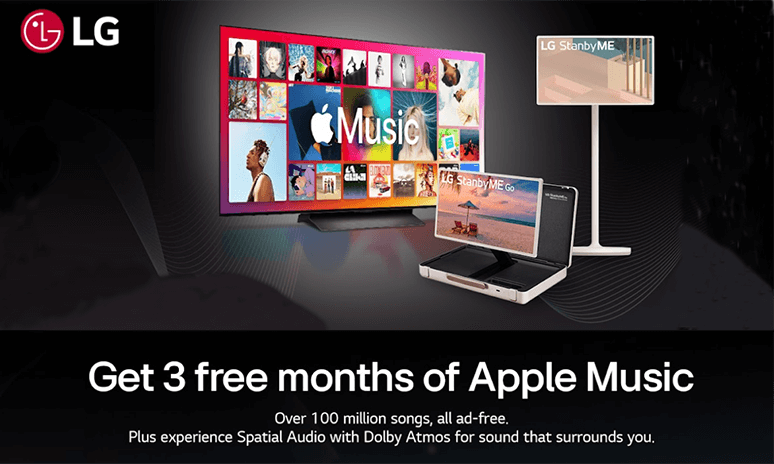 LG Get 3 Free Months of Apple Music Rebates Image