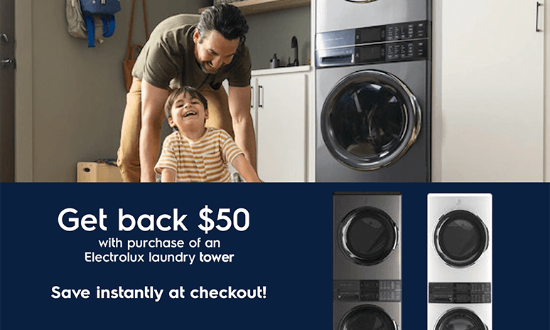 Rebates Image - Electrolux Laundry Tower Instant Rebate