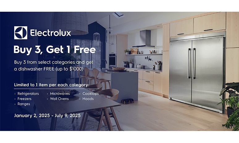 Rebates Image - Electrolux  Buy 3, Get 1 Free