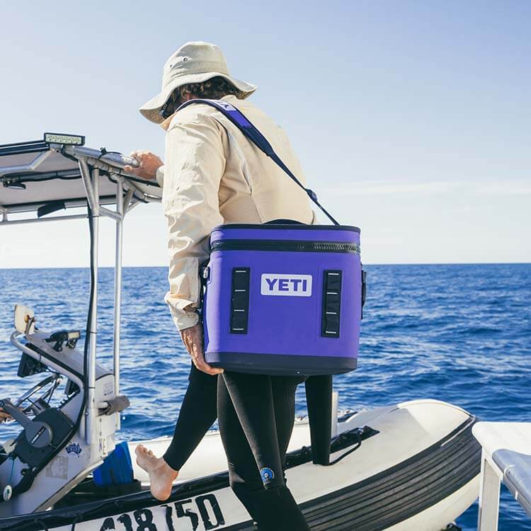 Yeti soft cooler on the beach